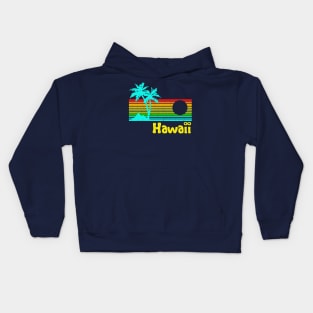 '80s Retro Vintage Hawaii (distressed look) Kids Hoodie